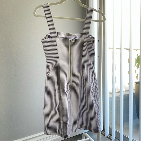 Forever 21 Navy White Stripes Front Slits Mini Dress - Picture 3 of 7